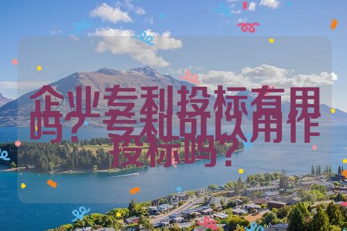 企業(yè)專利投標有用嗎？專利可以用作投標嗎？