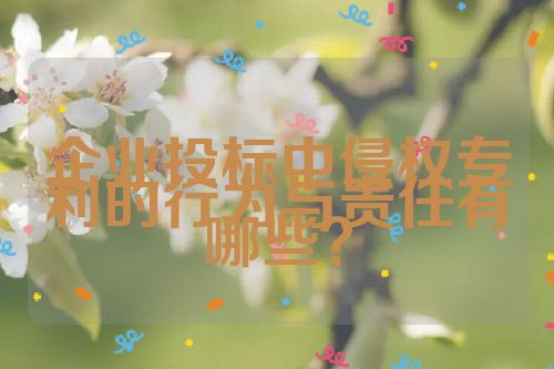 企業(yè)投標(biāo)中侵權(quán)專利的行為與責(zé)任有哪些？